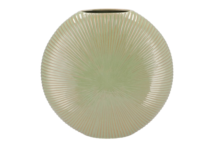 Jada Pistache Oval Vase Active Glaze 40x11cm