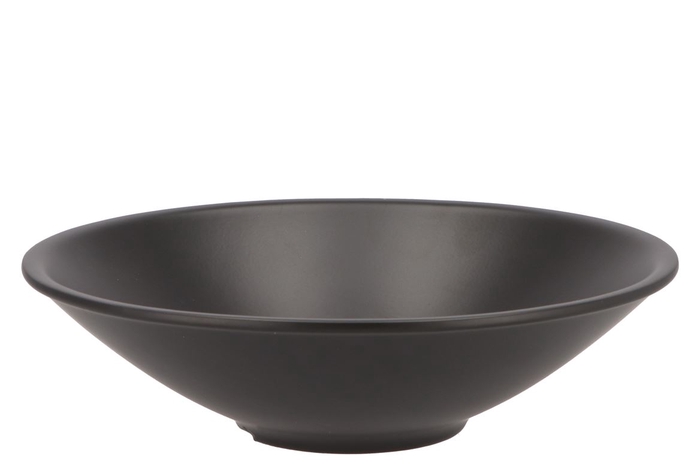 <h4>Ceramic Bowl Graphite Flat Round 25x7cm</h4>