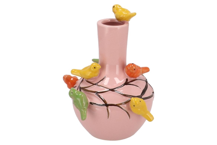 <h4>Bird Vase Light Pink Tube 26x33cm</h4>
