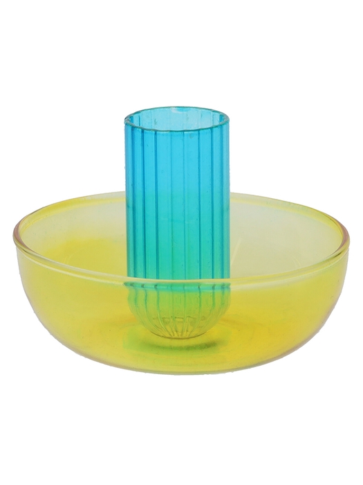 DF02-665830100 - Candle holder Aviance d2.5/8.2xh5.6 yellow/blue