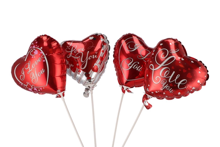 <h4>Stick-ins Balloon 18cm Love Assorted A Piece</h4>