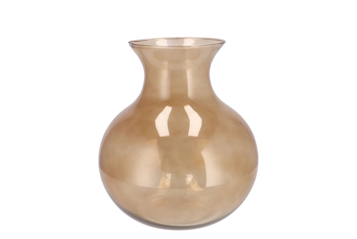 <h4>Mira Sand Glass Cone Neck Sphere Vase 20x20x21cm</h4>