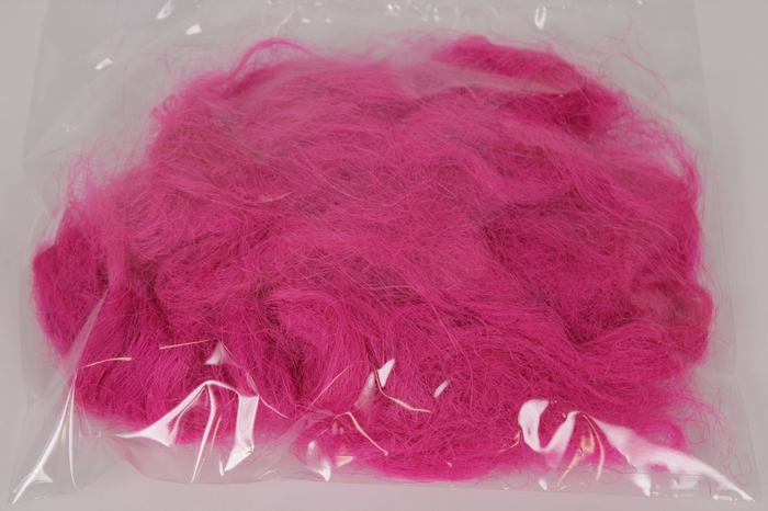 Fuzzy fibre 250 gram in poly  fuchsia