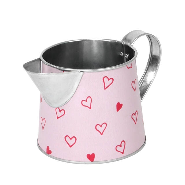 Milk jug Love story zinc D10xH10cm red/pink