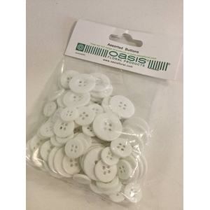BUTTONS ASSORTED 3SIZES WHITE