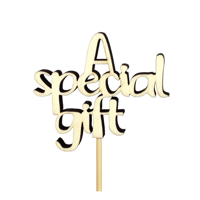 <h4>Bijsteker A Special Gift Hout 8,5x7,5+50cm Stok</h4>