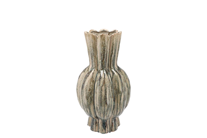 Garlic Green Active Glaze High Vase 17x30cm