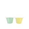 Zinc Basic Pastel Green/yellow Ears Bucket 13x12cm