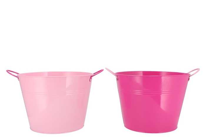 Zinc Basic Fuchsia/pink Ears Bucket 27x20cm