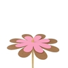 Bijsteker bloem kraft 8cm+50cm stok roze