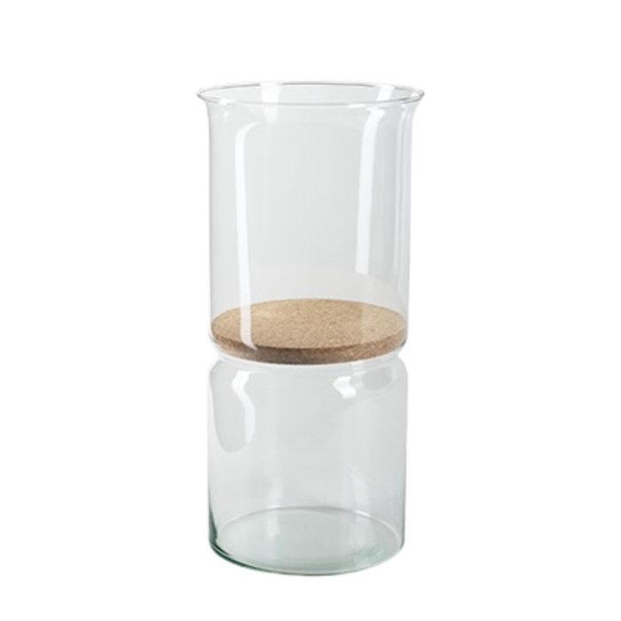 <h4>Glass Eco vase Duet+cork d15*35cm</h4>