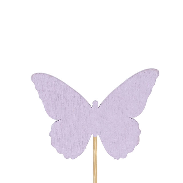 <h4>Bijsteker vlinder Ivy hout 6x8cm+12cm stick paars</h4>