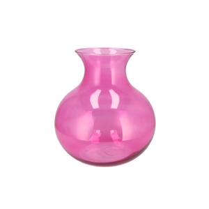 Mira Fuchsia Glass Cone Neck Sphere Vase 25x25x27cm