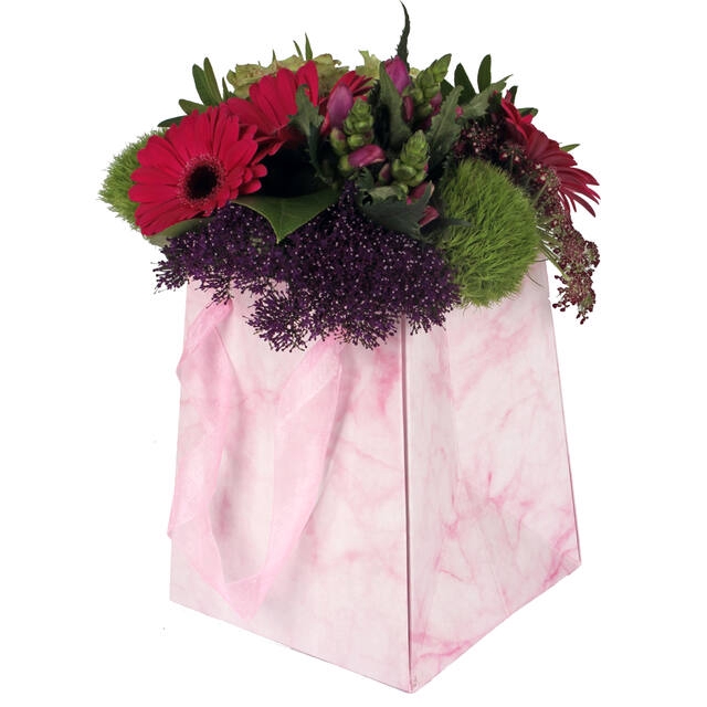 <h4>Bag Marble carton 12/12x15/15xH18cm pink</h4>
