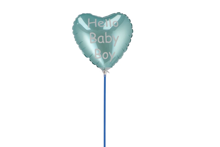 <h4>Stick-ins Ballon Hello Baby Boy 18x11x55cm A Piece</h4>