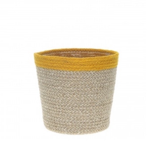 Baskets Pot hessian stripe d12*10cm