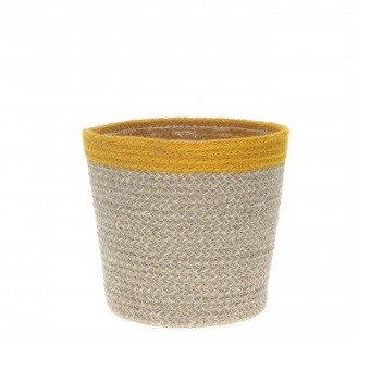 Baskets Pot hessian stripe d12*10cm