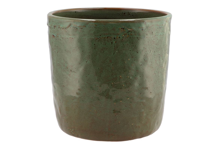 <h4>Iron Stone Green Glazed Pot 24x23cm</h4>