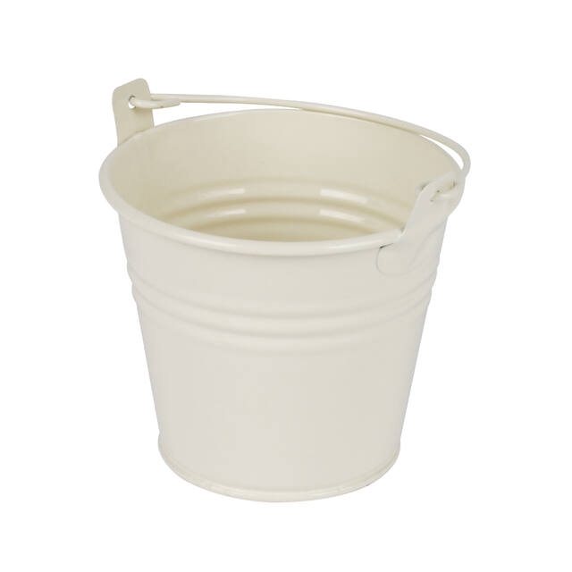 Bucket Sevilla zinc Ø9.6xH8cm - ES8.5 cream gloss
