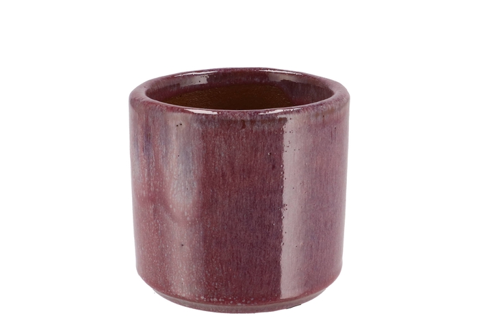 Javea Cilinder Pot Glazed Pink 11x11cm
