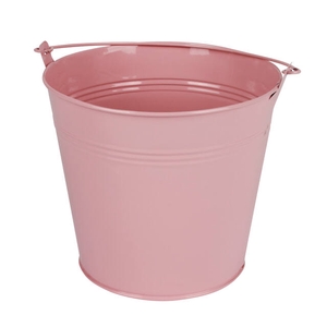 Bucket Sevilla zinc Ø17,8xH15,8cm -ES17 pink gloss