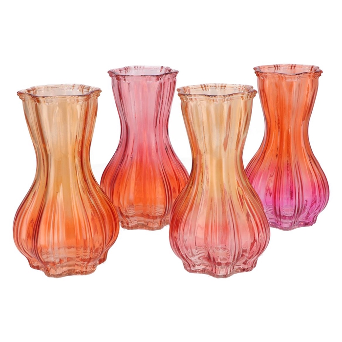 <h4>Bicolore Orange Mix Garlic Vase Ass 13x20cm</h4>