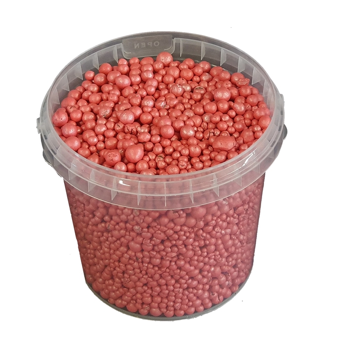 Terracotta pearls 1 ltr bucket red