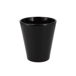 Ceramic Orchid Pot Shiny Black 15cm