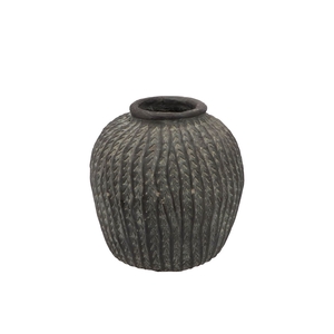Gamla Grey Pot Allover Stripes 26x26x27,5cm