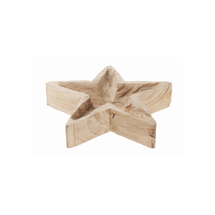 <h4>WOODEN PLATE STAR 31X30X6,5CM NATURAL</h4>