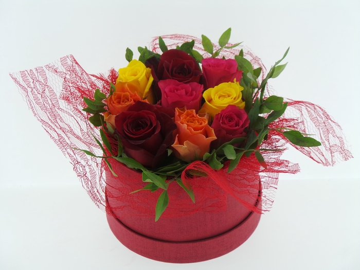 Bouquet Hat Box small Lovely Red