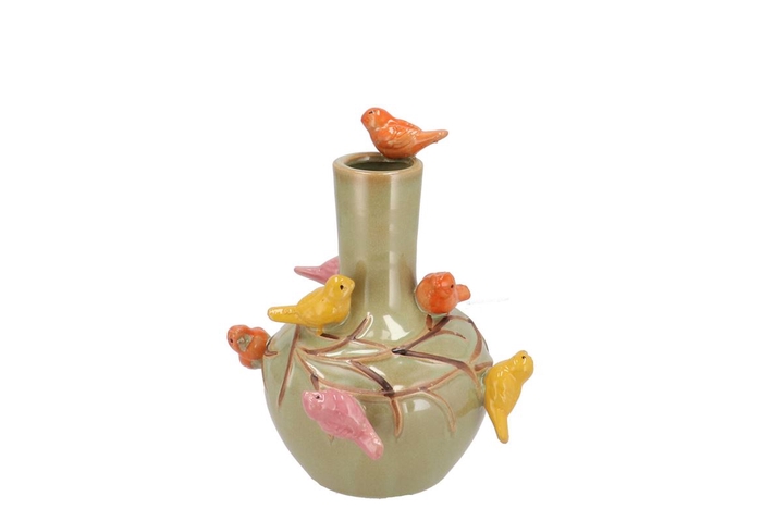 <h4>Bird Vase Pistache Tube 16x17cm</h4>