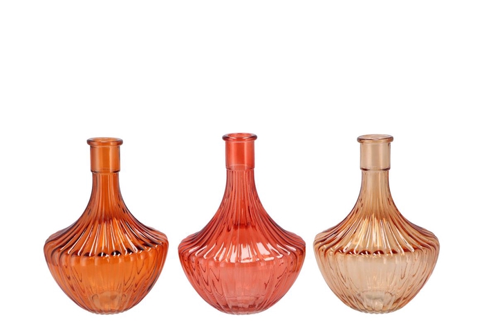 Dayah Coral Sunset Glass Vase 17x24cm