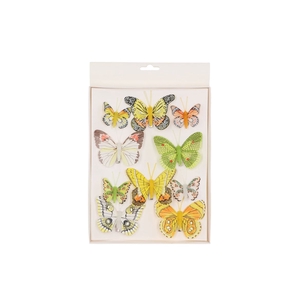 Papillon Sur Clip Jaune 5-8cm Mix Par 10 Pièces