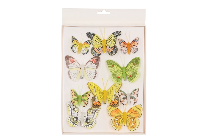 <h4>Butterfly On Clip Yellow 5x8cm Mix Set Of 10</h4>