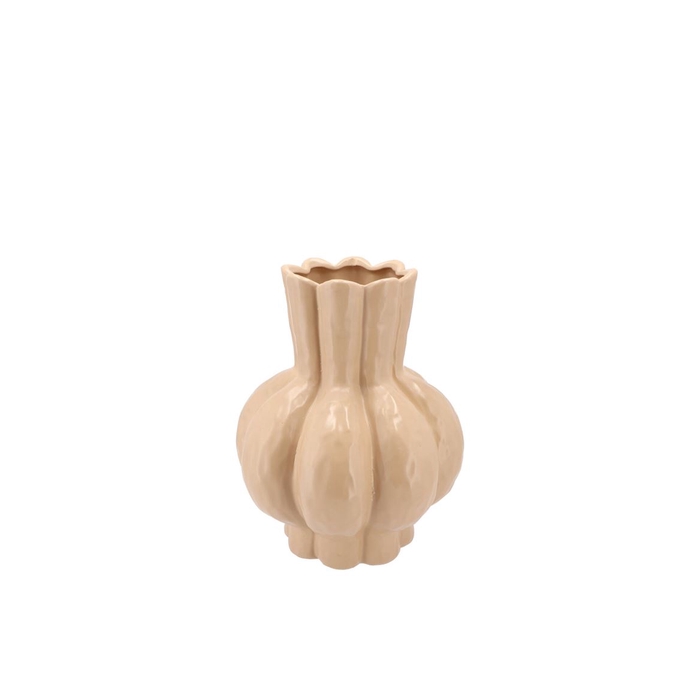 <h4>Garlic Sand Low Vase 16x19cm</h4>