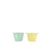 Zinc Basic Pastel Green/yellow Ears Bucket 10x9cm
