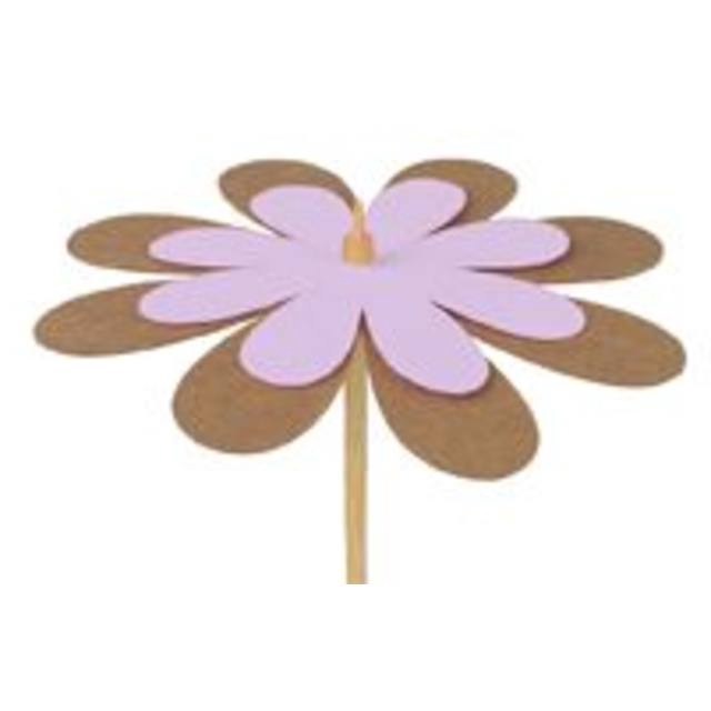 Bijsteker bloem kraft 8cm+50cm stok lila