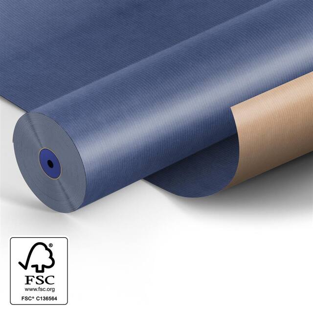 Paper 60cm br kraft 50gr Fond blue 400m.