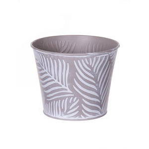 DF04-663148337 - Pot Leaves d11.5xh9.3 taupe grey