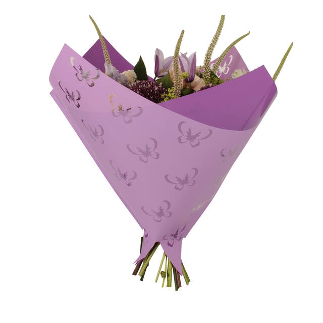 <h4>Slvs 35x35cm OPP40 Oblique Clear Butterfly lilac</h4>