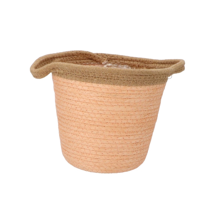<h4>Tripoli Basket Pot Peach 20x18cm</h4>