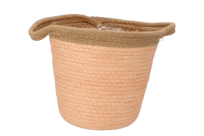 <h4>Tripoli Basket Pot Peach 20x18cm</h4>