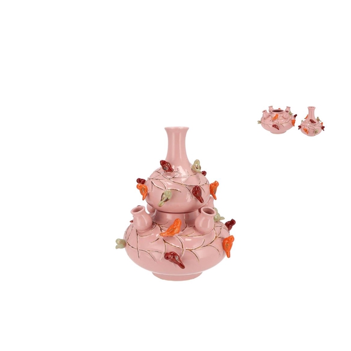 <h4>Bird Vase Light Pink Bubbles 23x25cm</h4>
