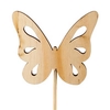 Bijsteker vlinder nature hout 6,5x7cm+12cm stok