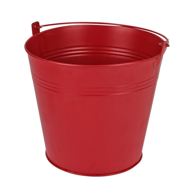 Bucket Sevilla zinc Ø17,8xH15,8cm - ES17 red matt
