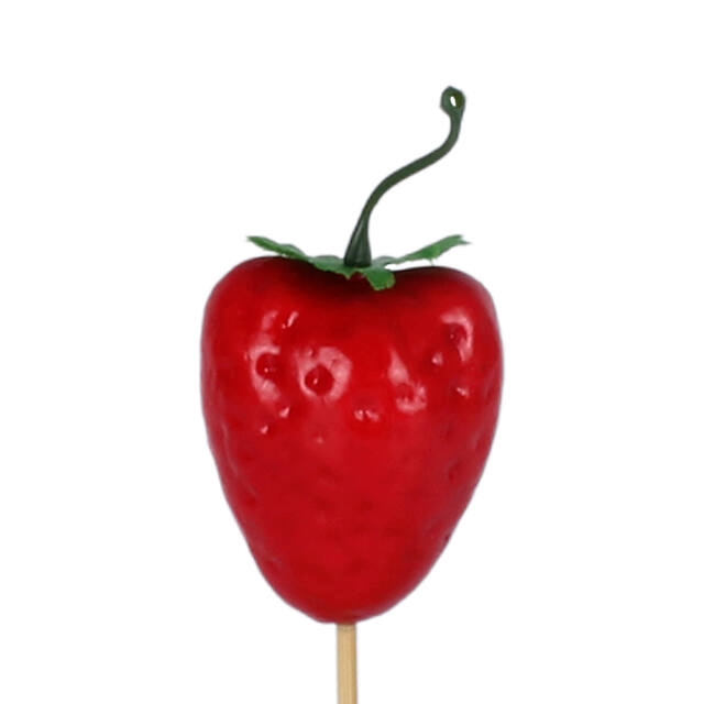 <h4>Pick strawberry 8x4cm+50cm stick red</h4>
