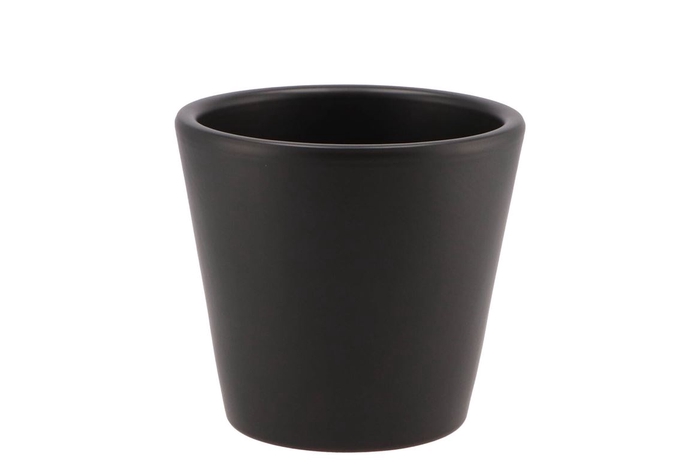 <h4>Vinci Matt Black Pot Container 15x13cm</h4>