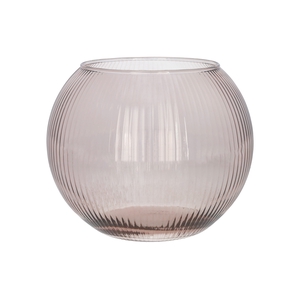 DF02-883918300 - Glass bowl Alverda Lines d12/19xh15.5 light grey