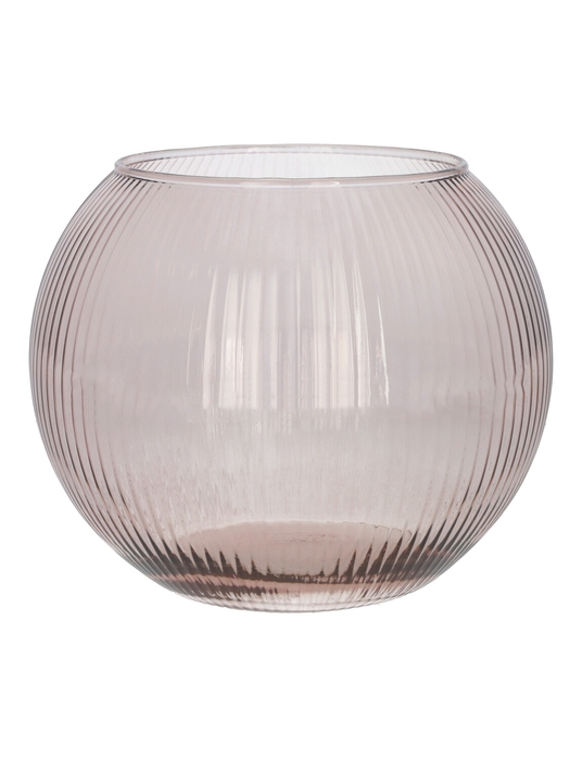 <h4>DF02-883918300 - Glass bowl Alverda Lines d12/19xh15.5 light grey</h4>